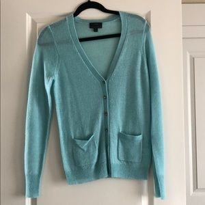 JCrew light weight blue button down sweater